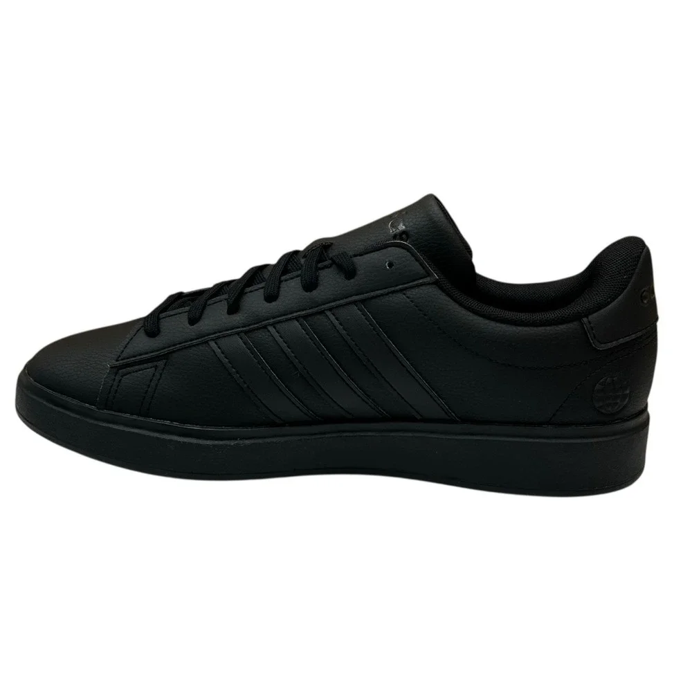 Adidas Men's Grand Court 2.0 Low Top Casual‎ Sneakers Size 8.5 Solid Black Shoes